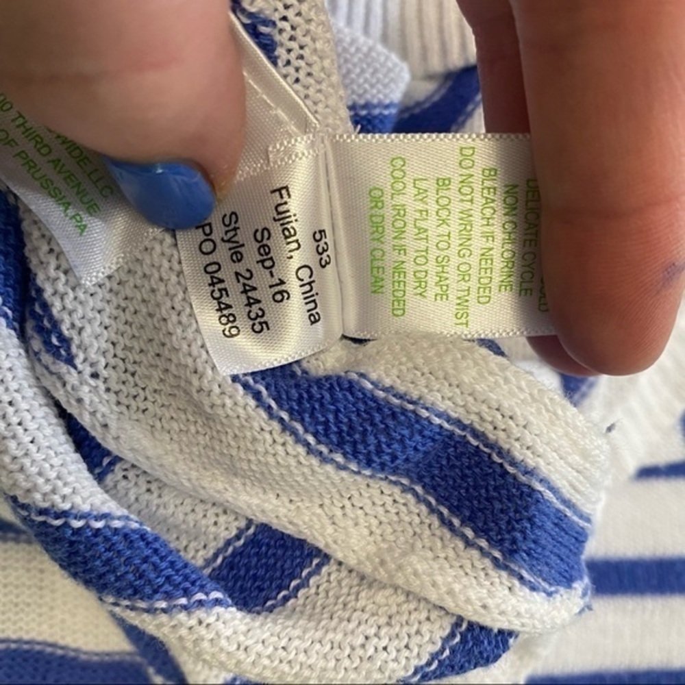 Lilly Pulitzer Blue White Striped Stasia Dolman Sleeve Knit Sweater Small - Picture 12 of 15